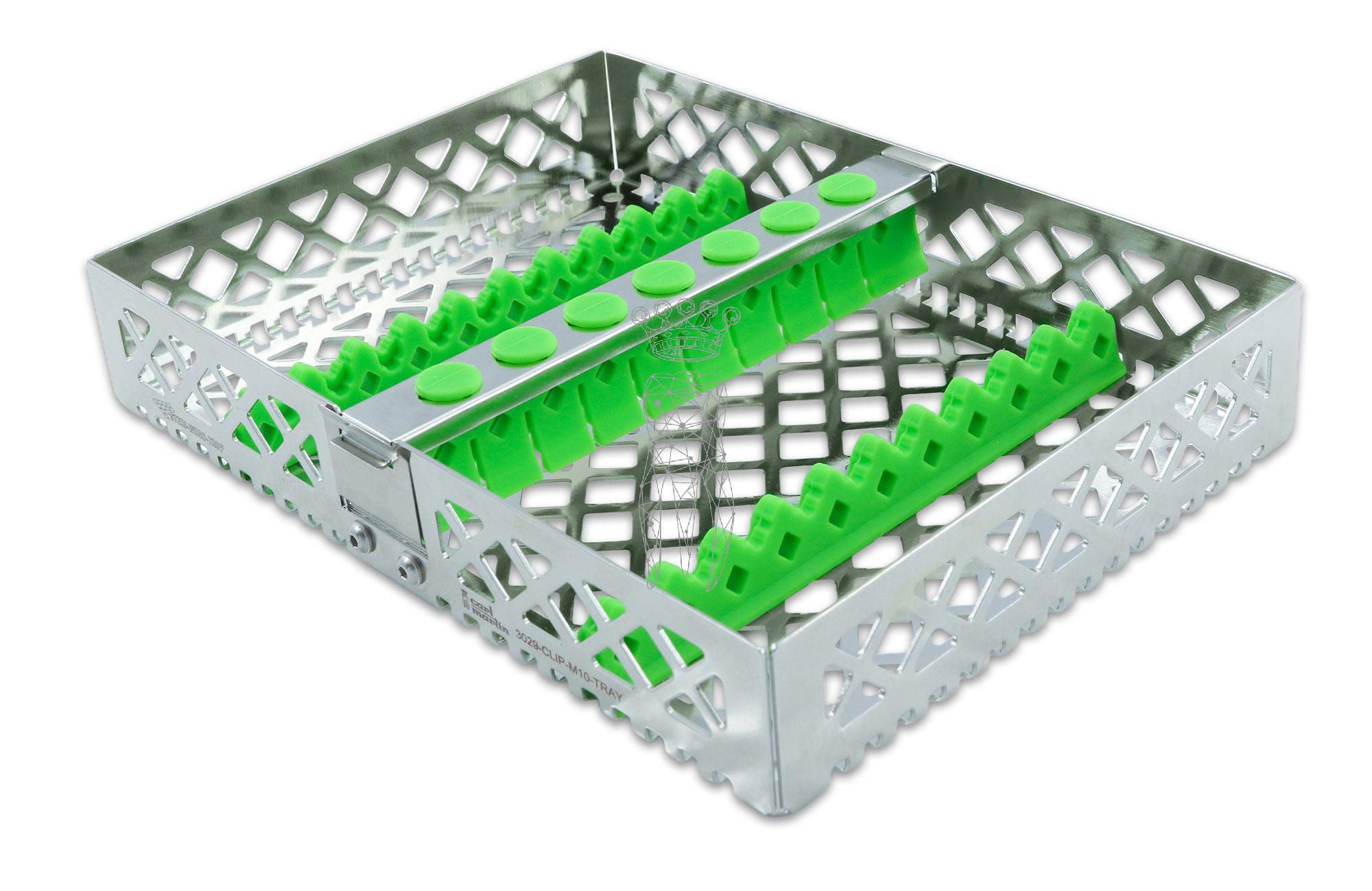 Steri-Wash-Tray 190x140x34mm 10 Instrumente - Silikone grün