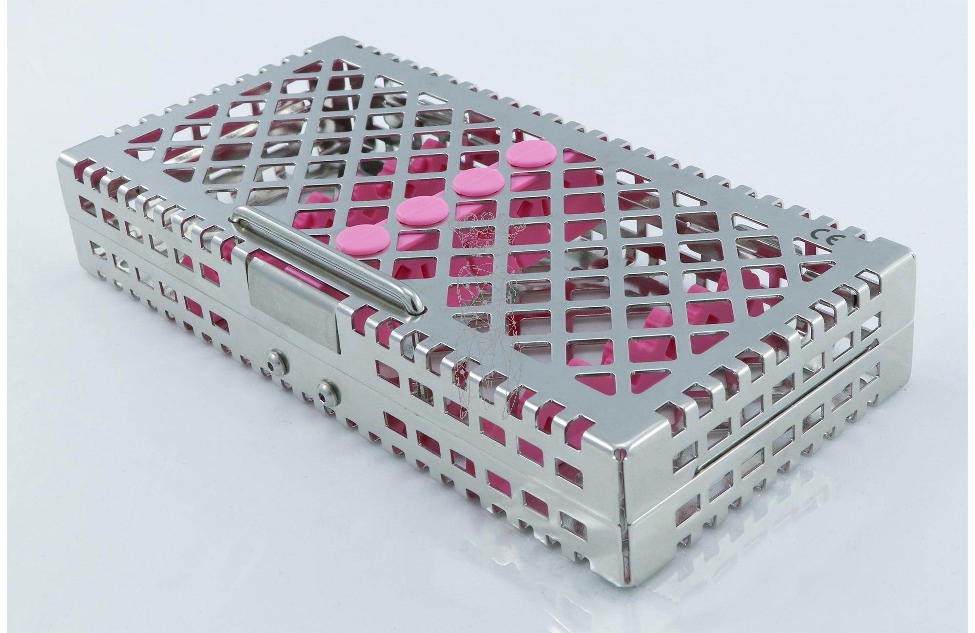 Steri-Wash-Tray 190x92x34mm 6 instruments - silicones pink