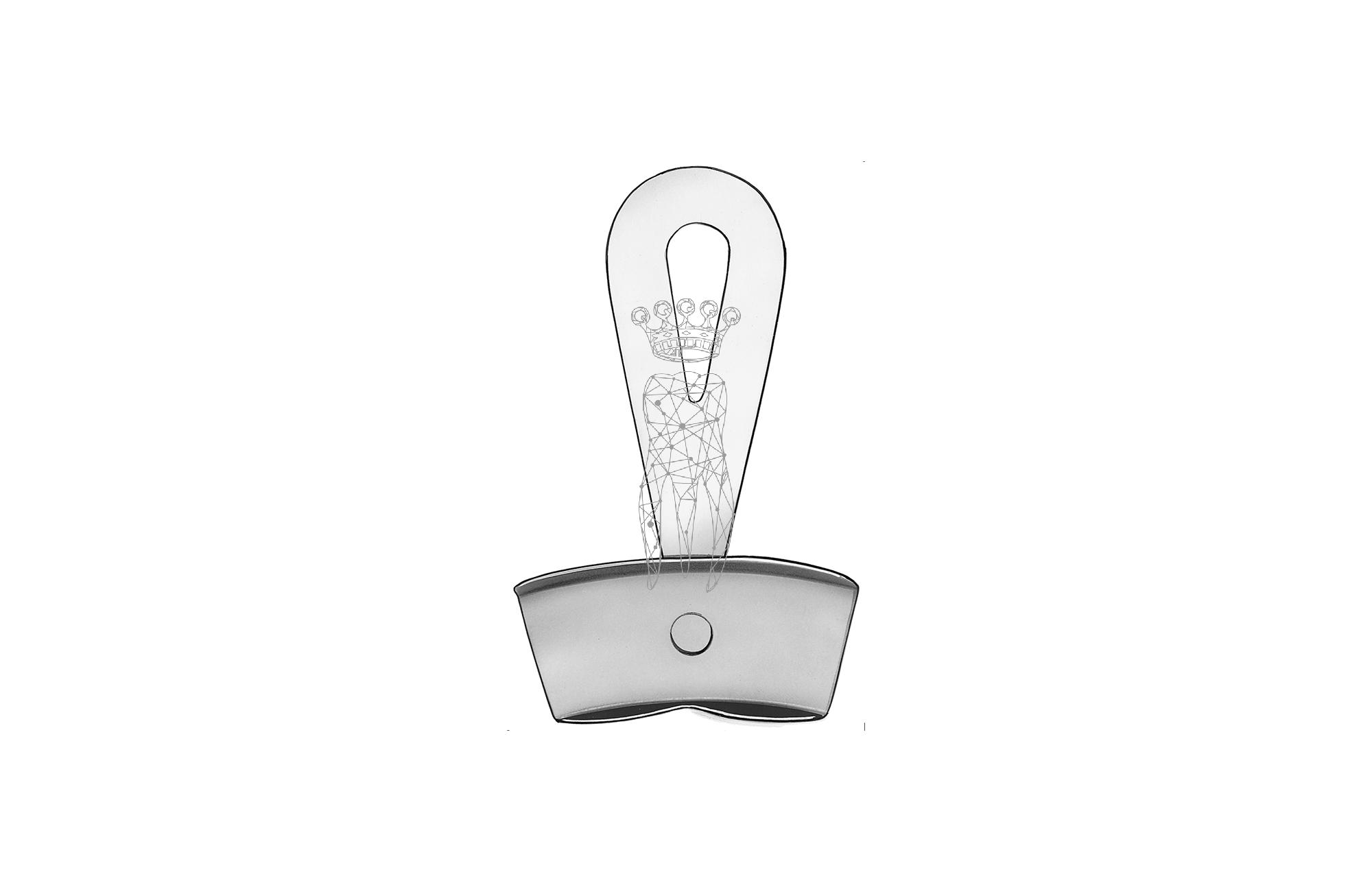 Impression Tray Universal with rotating handle and set screw - non-perforated