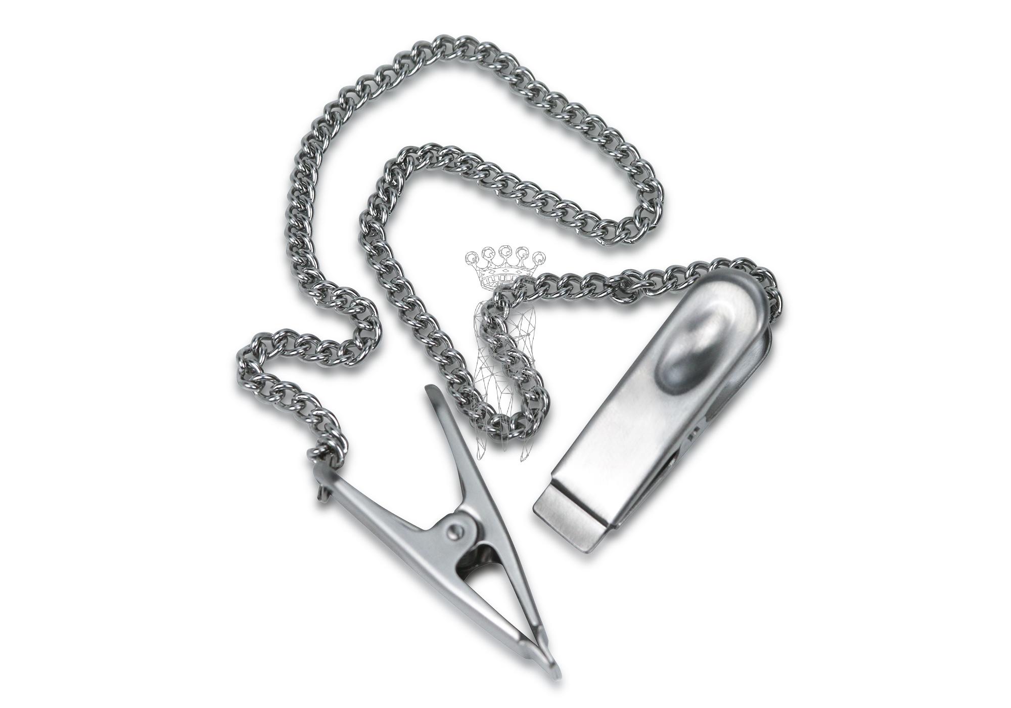 Serviettenhalter Edelstahl rostfrei mit Schmuckkette 34cm