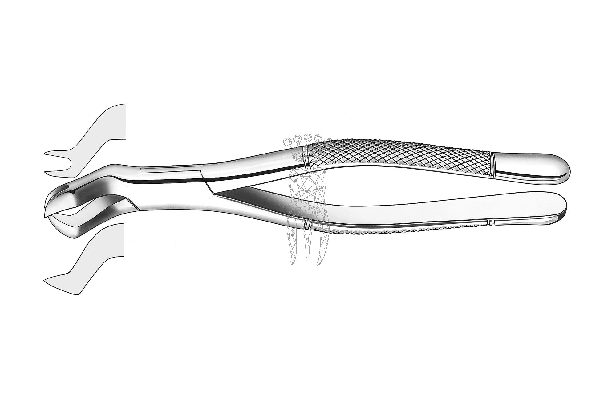 Zahnzange amerikanische Form OK Molaren links
