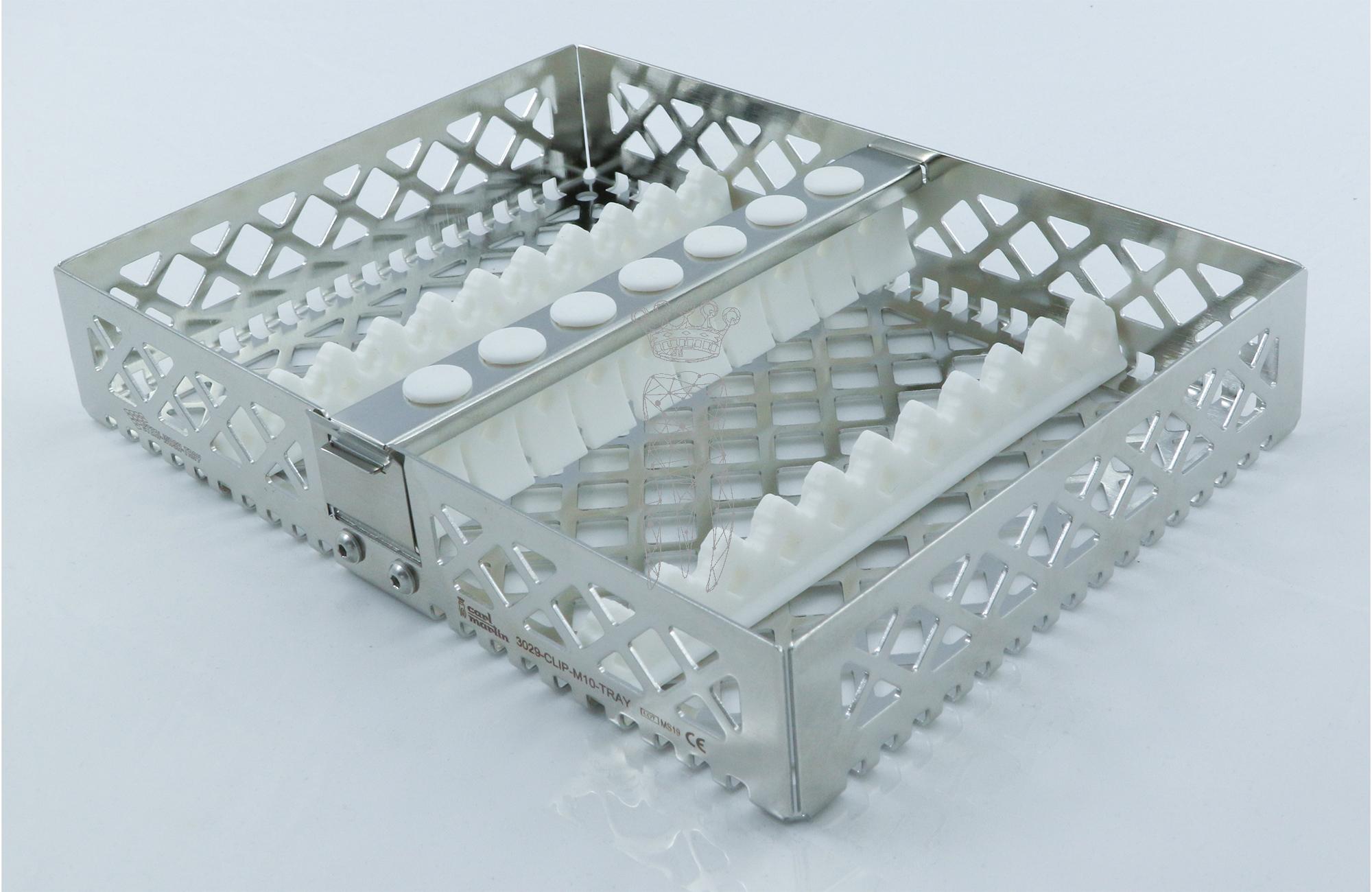 Steri-Wash-Tray 190x140x34mm 10 instruments - silicones white