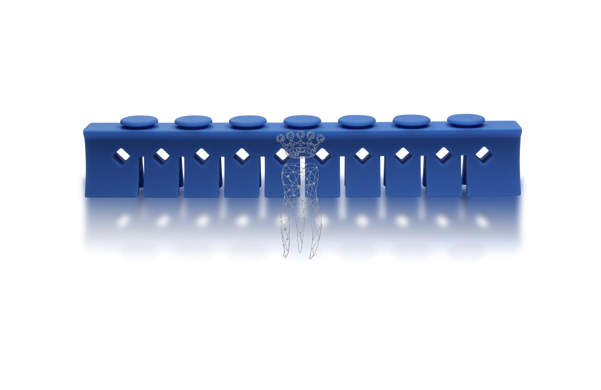 Silikon Niederhalter 3029-L + M 10 Instrumente - hellblau