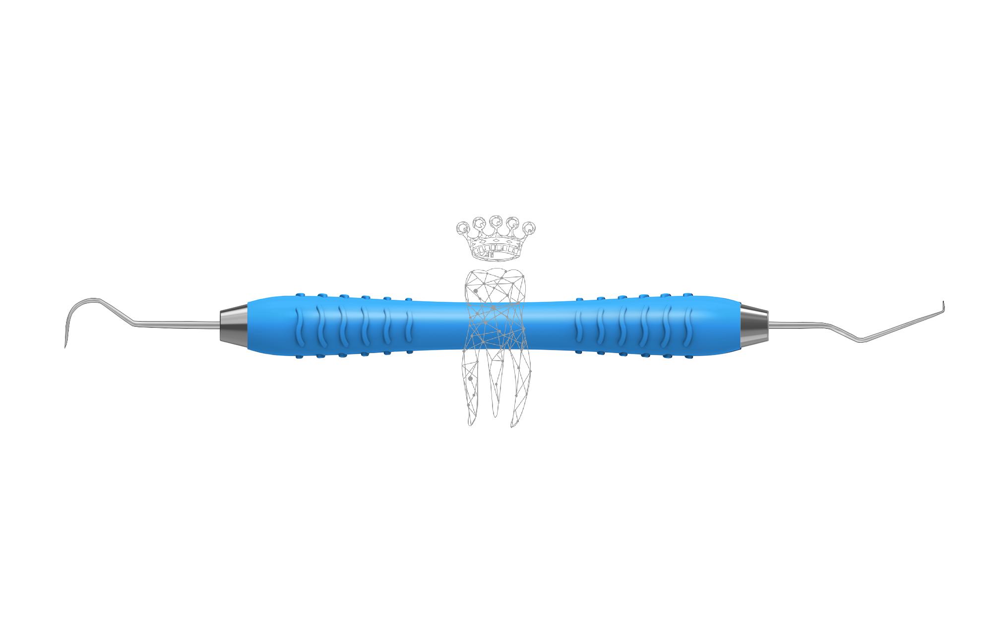 Dental probe d.e. fine hook - cow horn Colori-Silicon