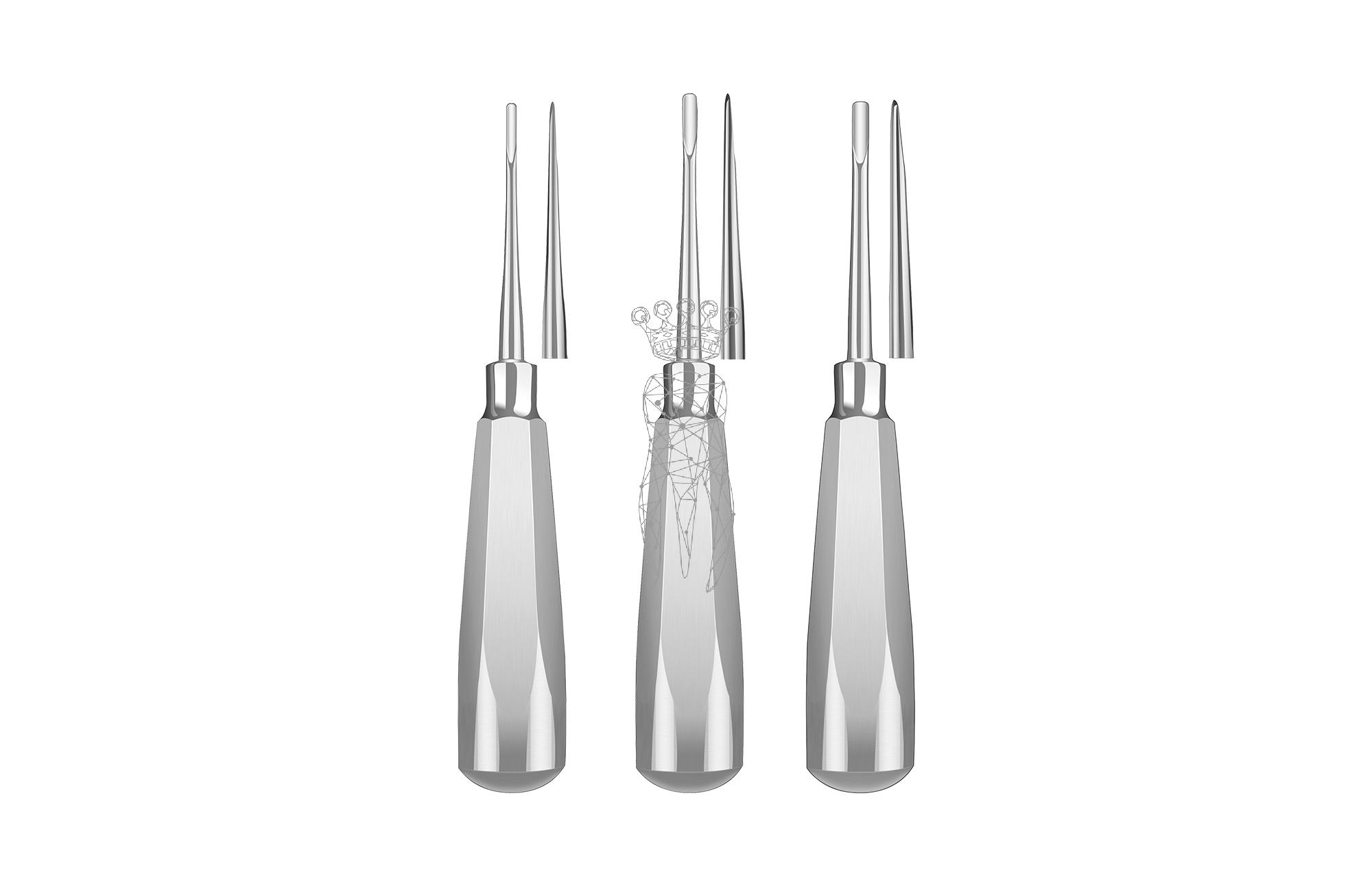 Wurzelheber 3er-SET in 3003 LiquidSteel 2.5 - 3.5 - 4.0mm