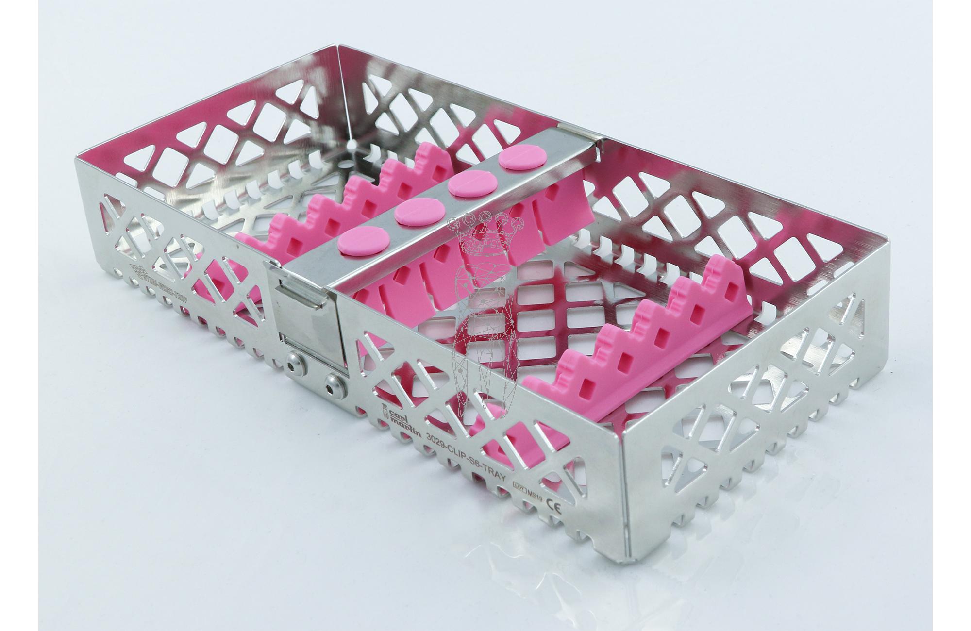 Steri-Wash-Tray 190x90x34mm 6 instruments - silicones pink