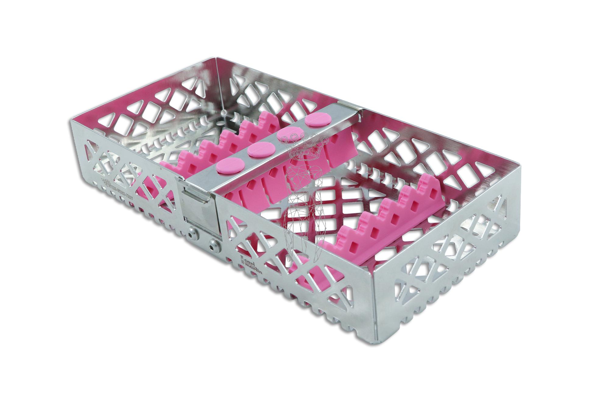 Steri-Wash-Tray 190x90x34mm 6 Instrumente - Silikone pink