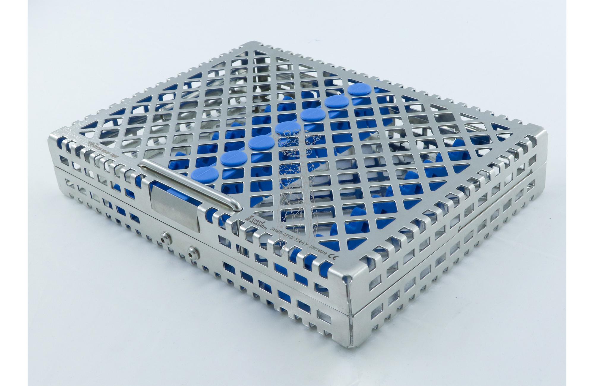 Steri-Wash-Tray 190x140x34mm 10 Instrum. - silicones hellblue