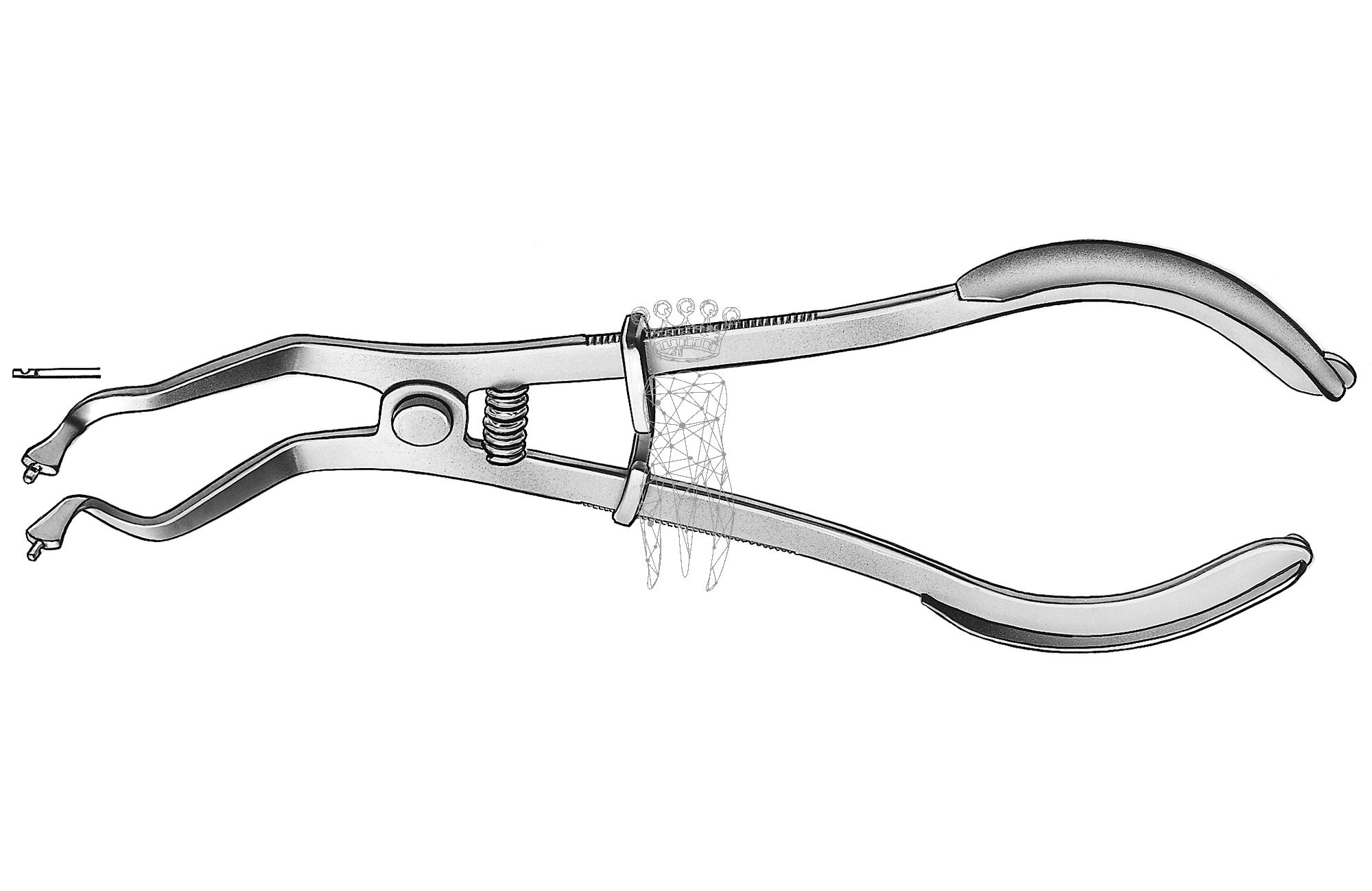 Clamp forceps Ivory matt turned handle