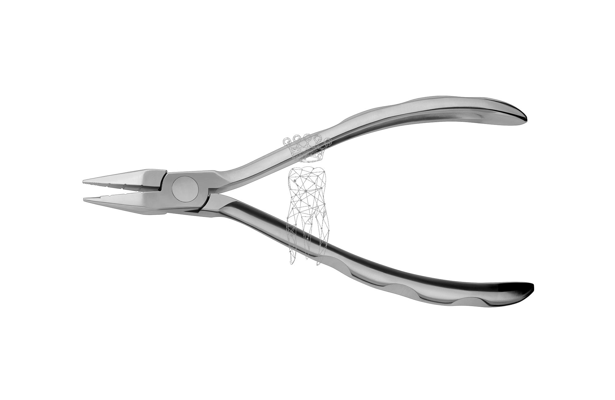 Jarabak pliers with guide grooves for light wire bending