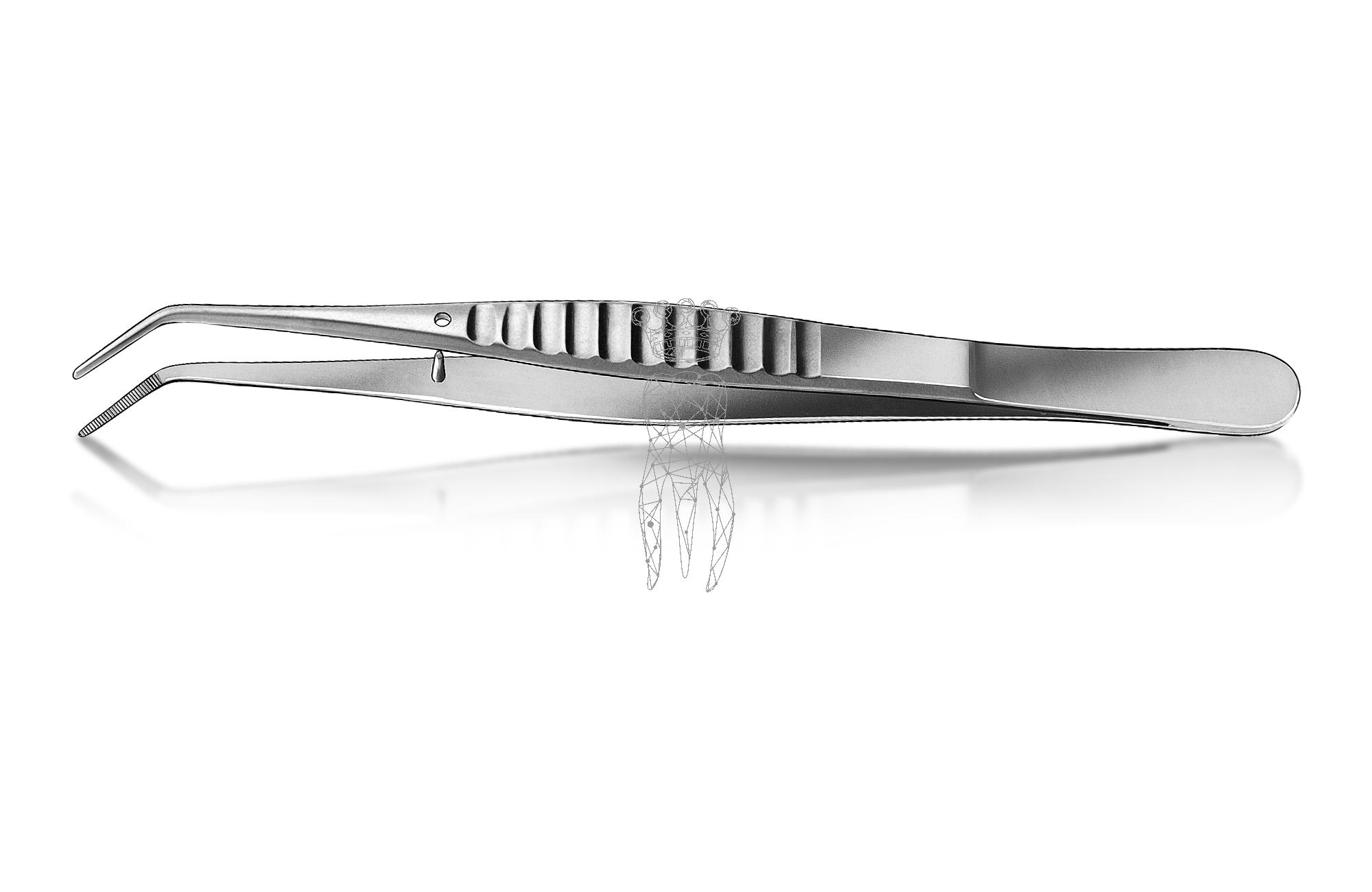 Tweezers serrated Strong model with wide grip surfaces