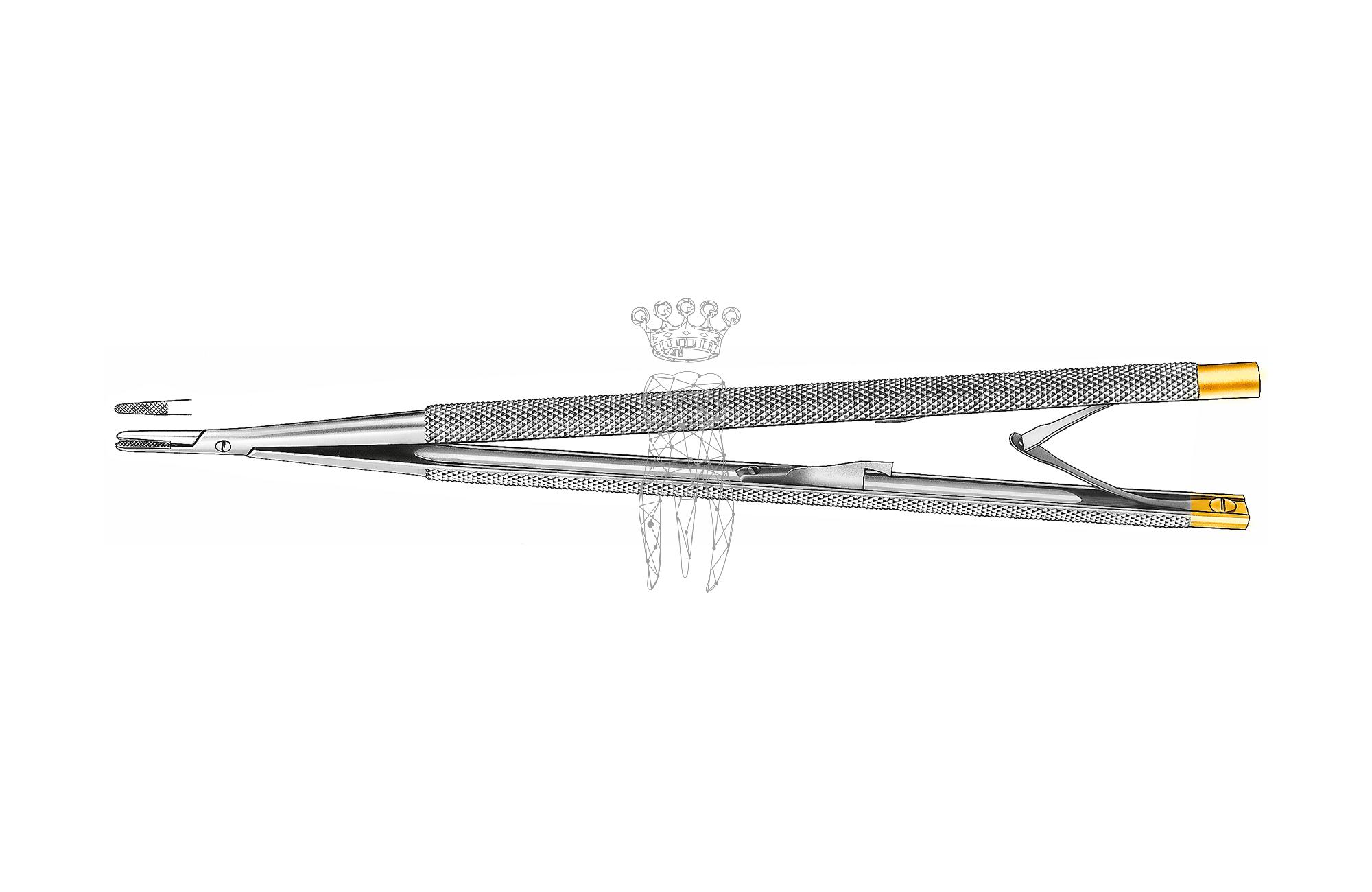 Nadelhalter Castroviejo 18cm TC Rundgriff - Innensperre