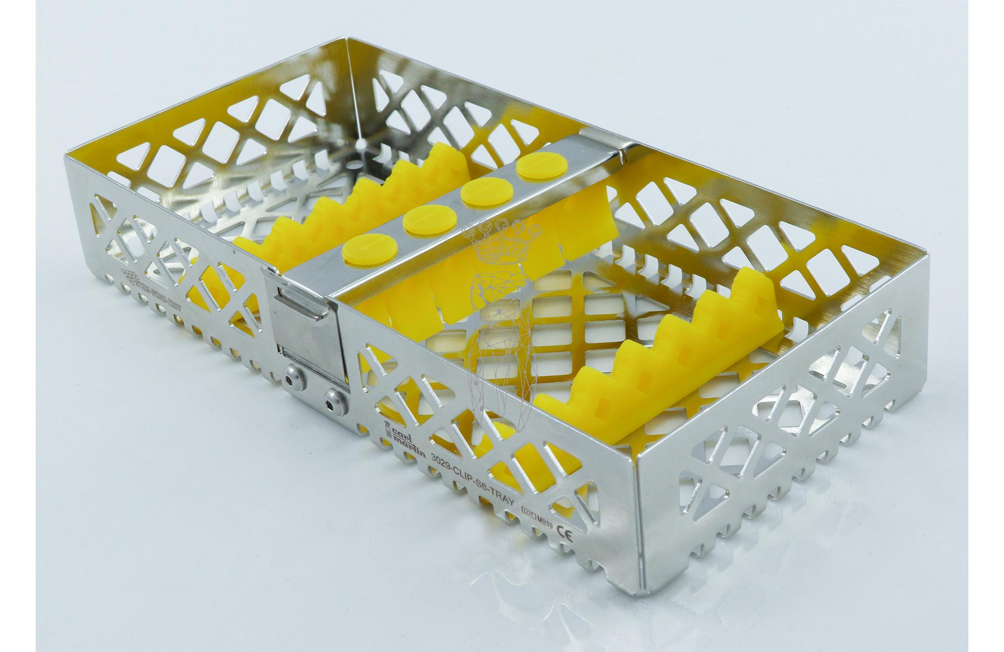 Steri-Wash-Tray 190x90x34mm 6 instruments - silicones yellow