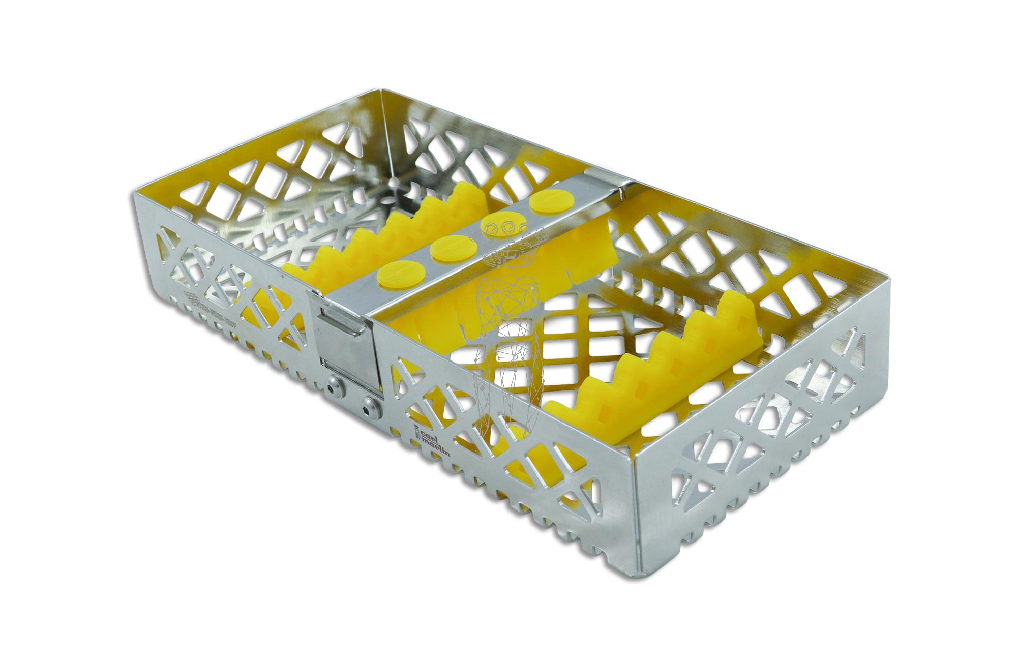 Steri-Wash-Tray 190x90x34mm 6 Instrumente - Silikone gelb