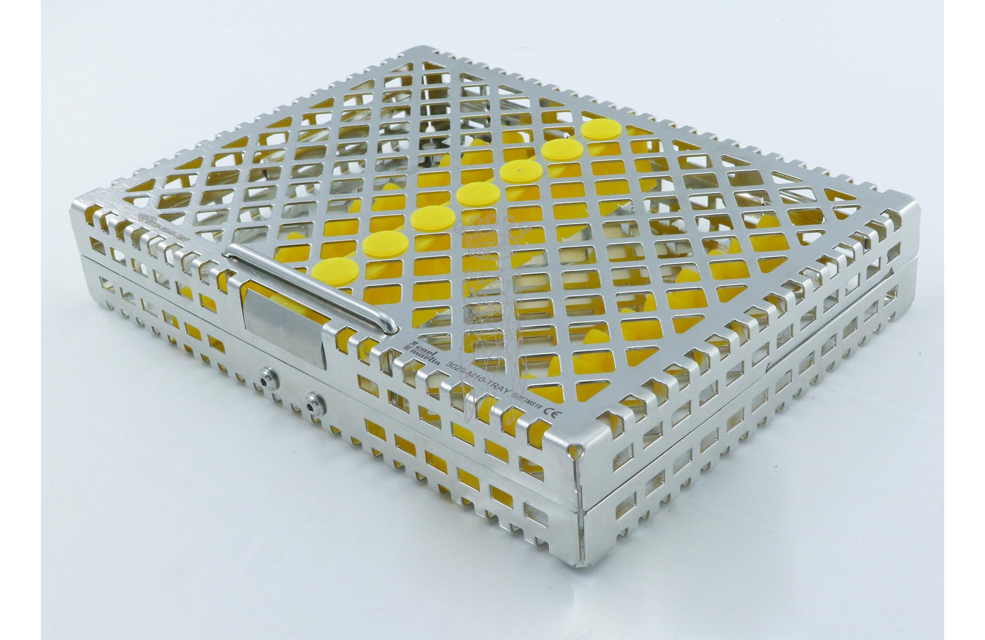 Steri-Wash-Tray 190x140x34mm 10 Instrumente - Silikon gelb