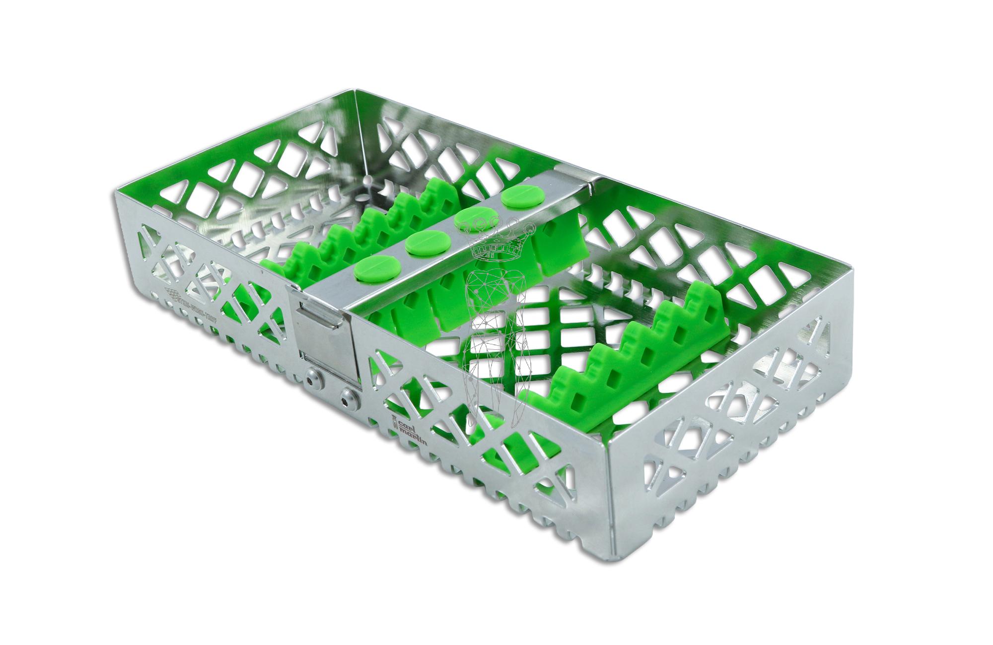 Steri-Wash-Tray 190x90x34mm 6 Instrumente - Silikone grün