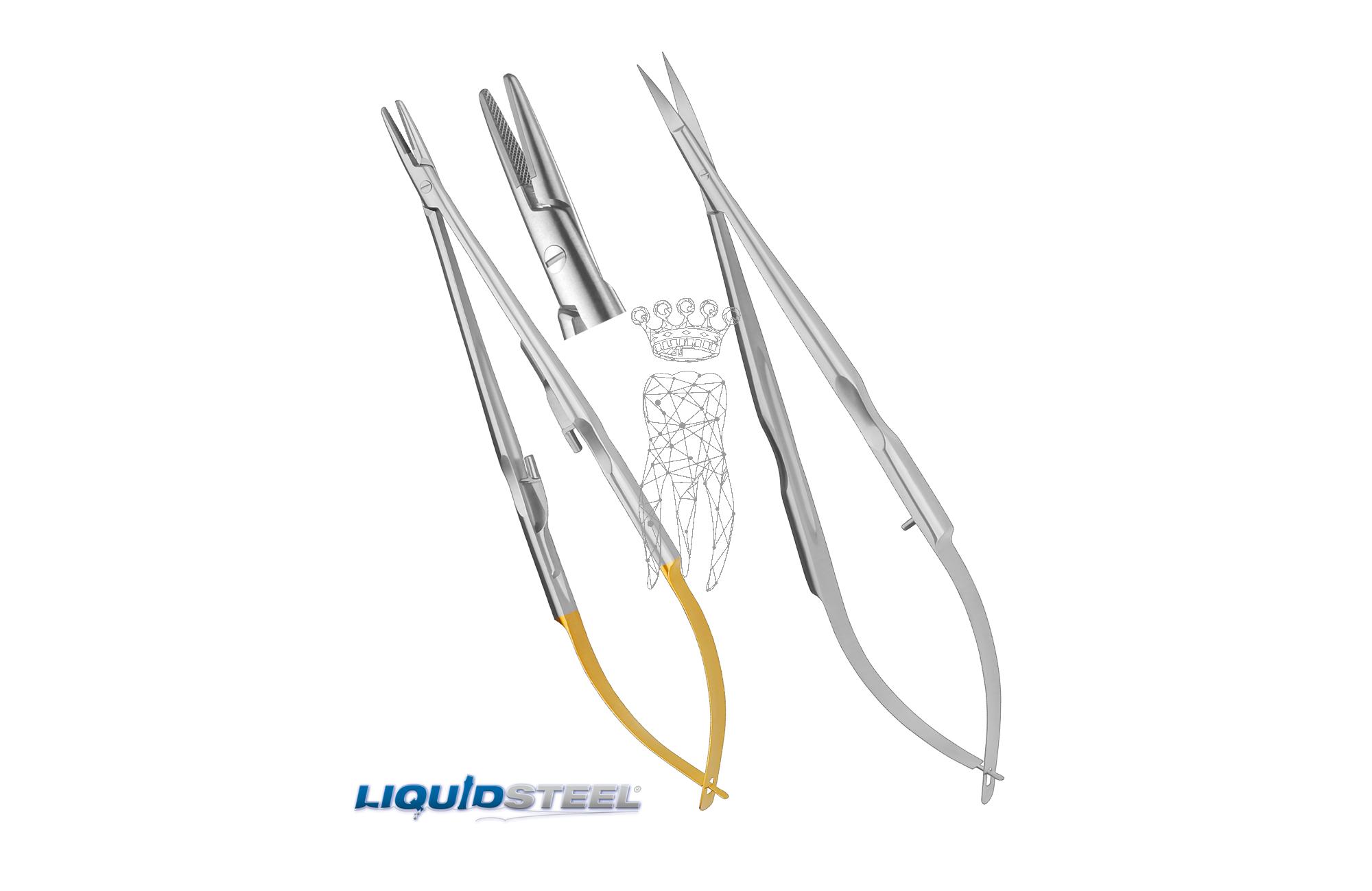 Needleholder Catroviejo LiquidSteel LS1152TC/14 + scissors LS852
