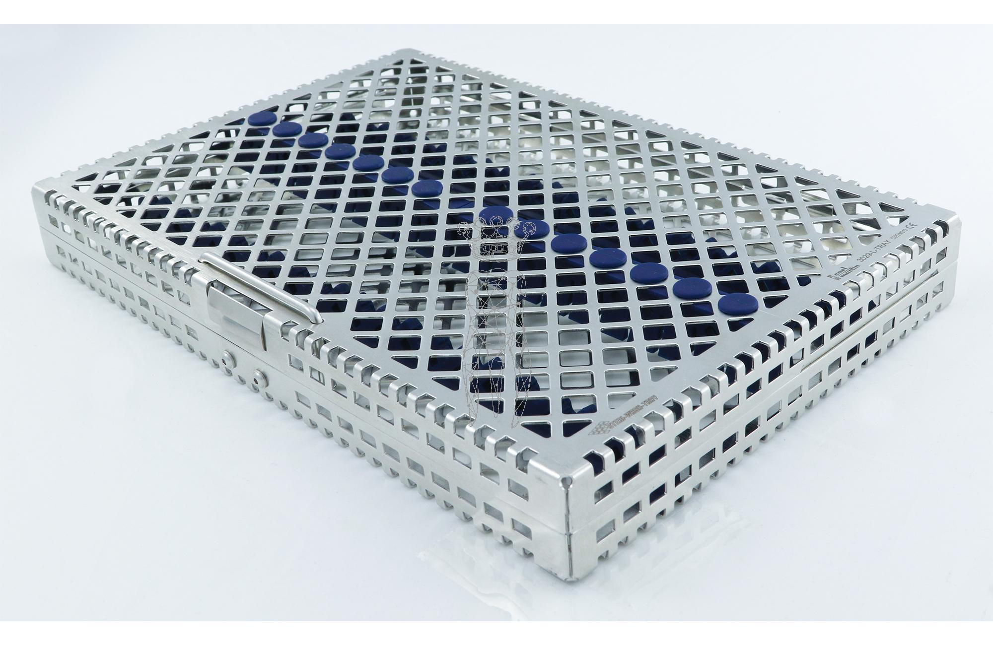 Steri-Wash-Tray 280x190x34mm silicones blue